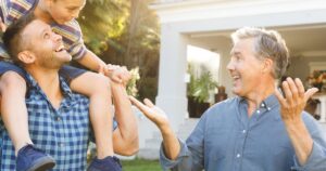 grandparents, parents, and children together