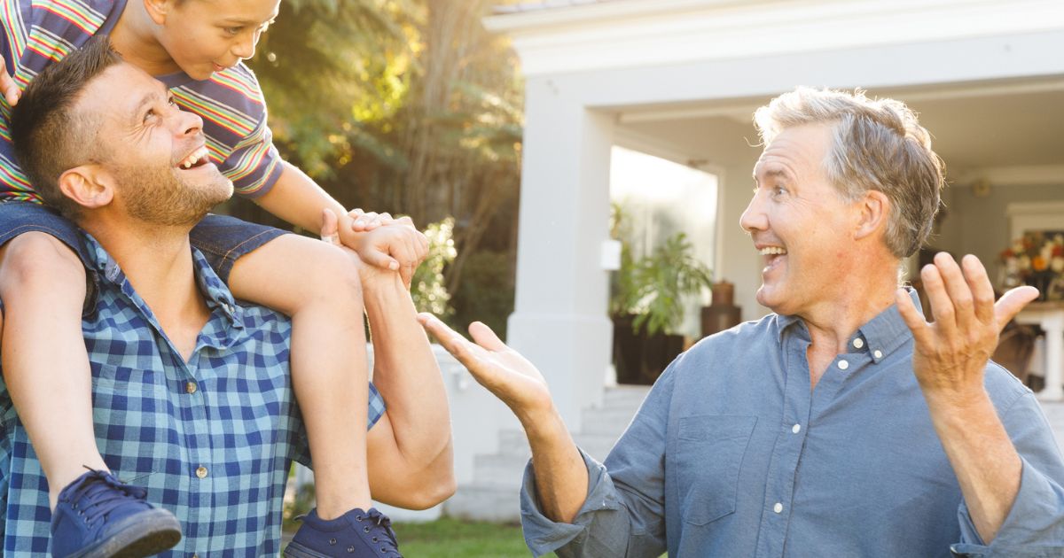grandparents, parents, and children together